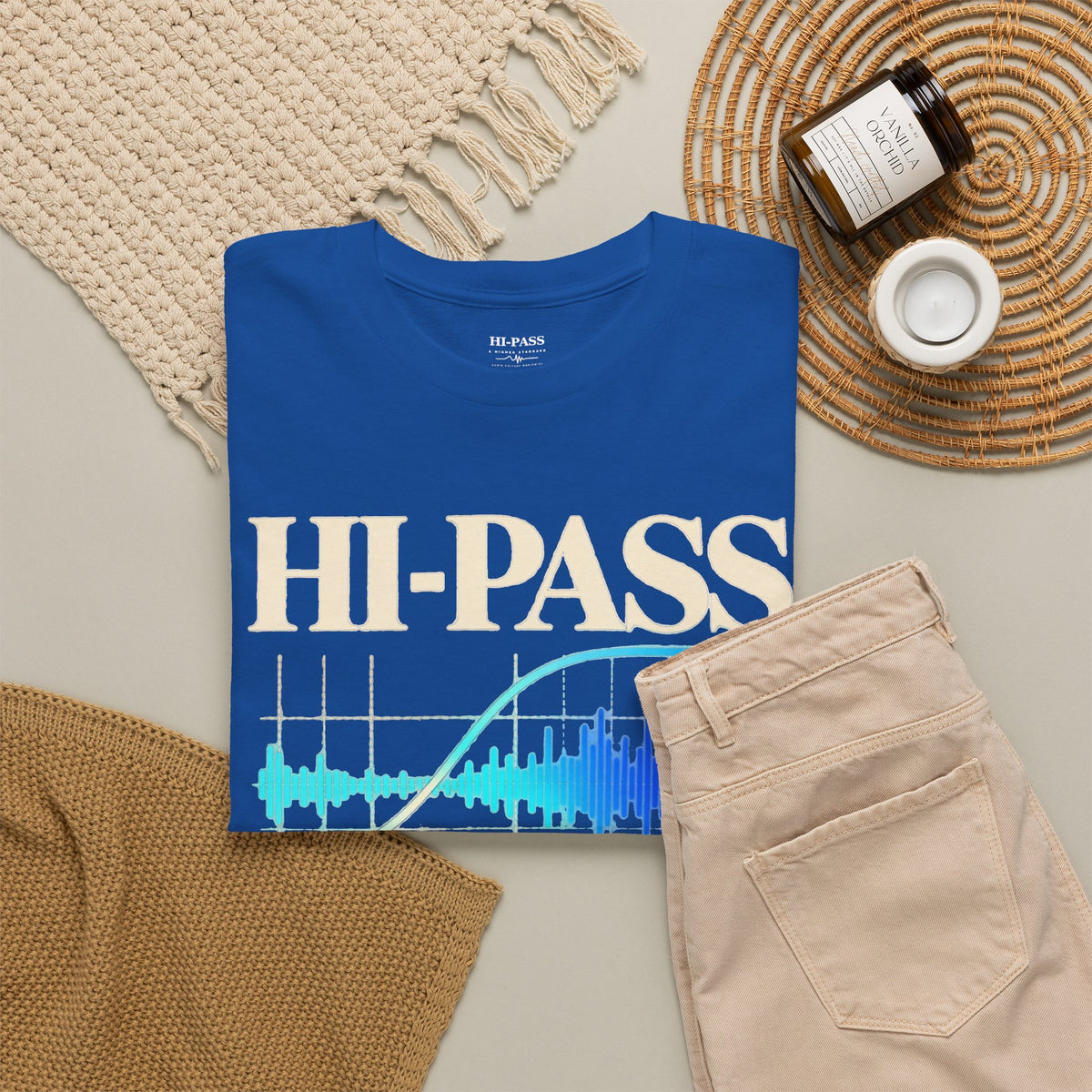 Hi-Pass Audio Tee — 'Cut the Noise, Keep the Essentials' Soundwave Graphic T-Shirt