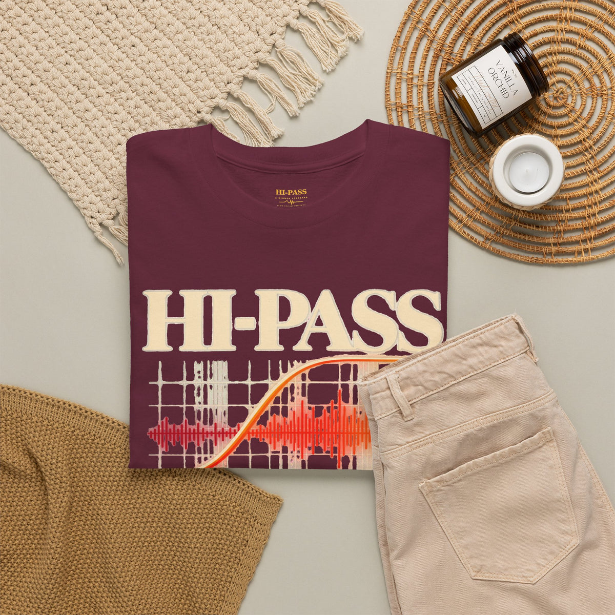Hi-Pass Audio Tee — 'Cut the Noise, Keep the Essentials' Soundwave Graphic T-Shirt