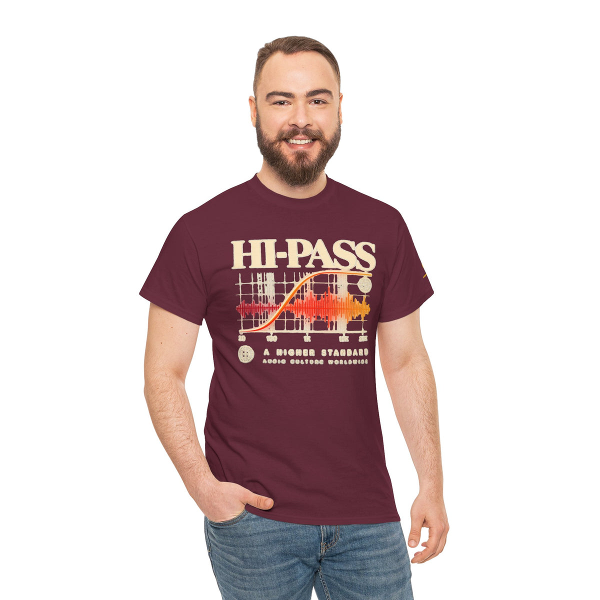 Hi-Pass Audio Tee — 'Cut the Noise, Keep the Essentials' Soundwave Graphic T-Shirt