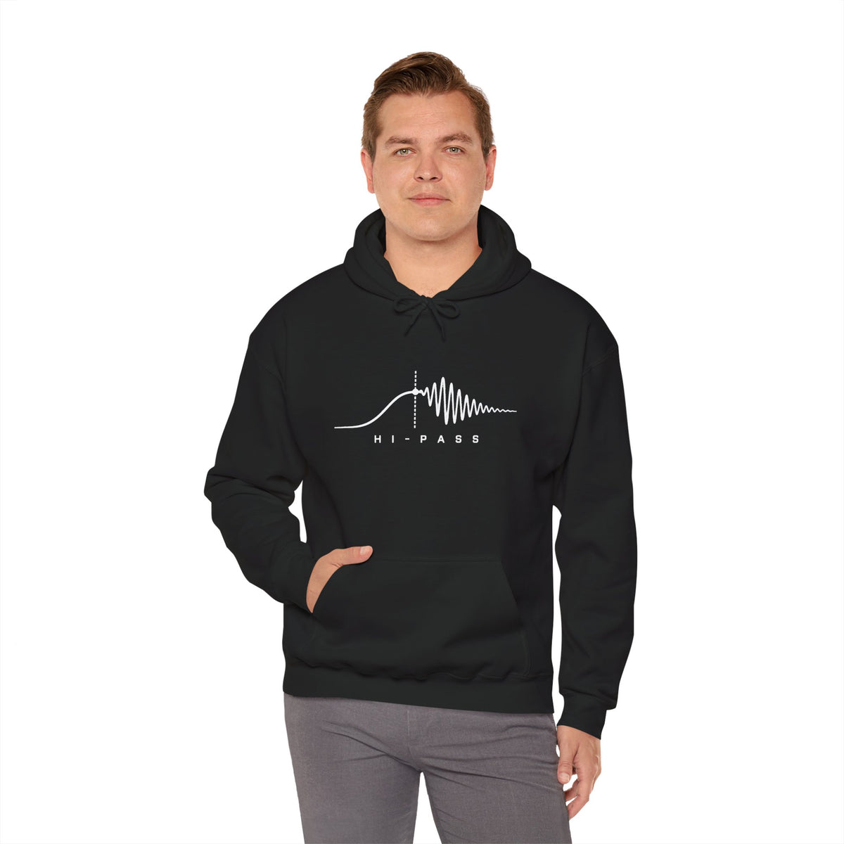 Hi‑Pass Filter Hoodie — Audio Engineer Synthwave Pullover