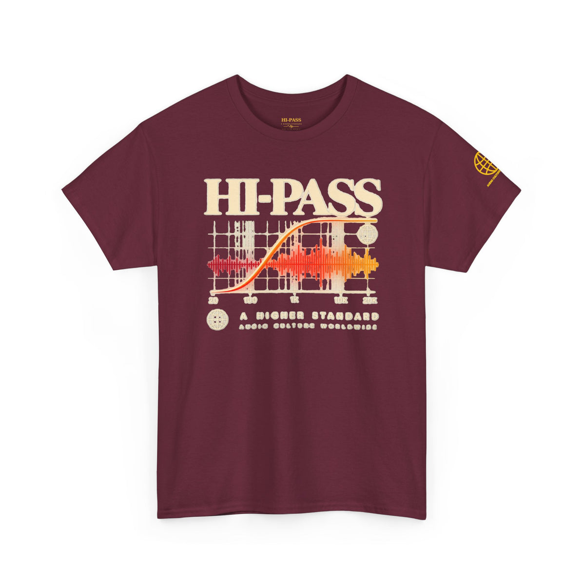 Hi-Pass Audio Tee — 'Cut the Noise, Keep the Essentials' Soundwave Graphic T-Shirt