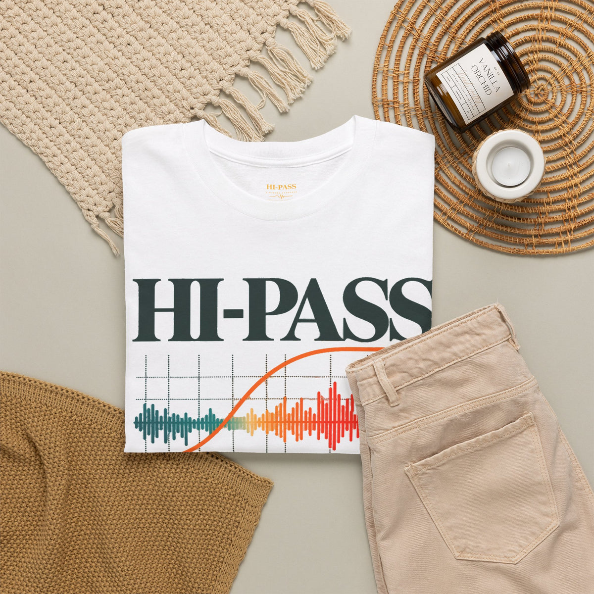 Hi-Pass Audio Tee — 'Cut the Noise, Keep the Essentials' Soundwave Graphic T-Shirt