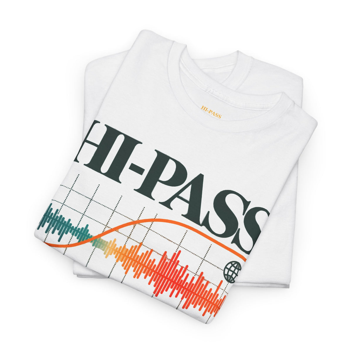 Hi-Pass Audio Tee — 'Cut the Noise, Keep the Essentials' Soundwave Graphic T-Shirt