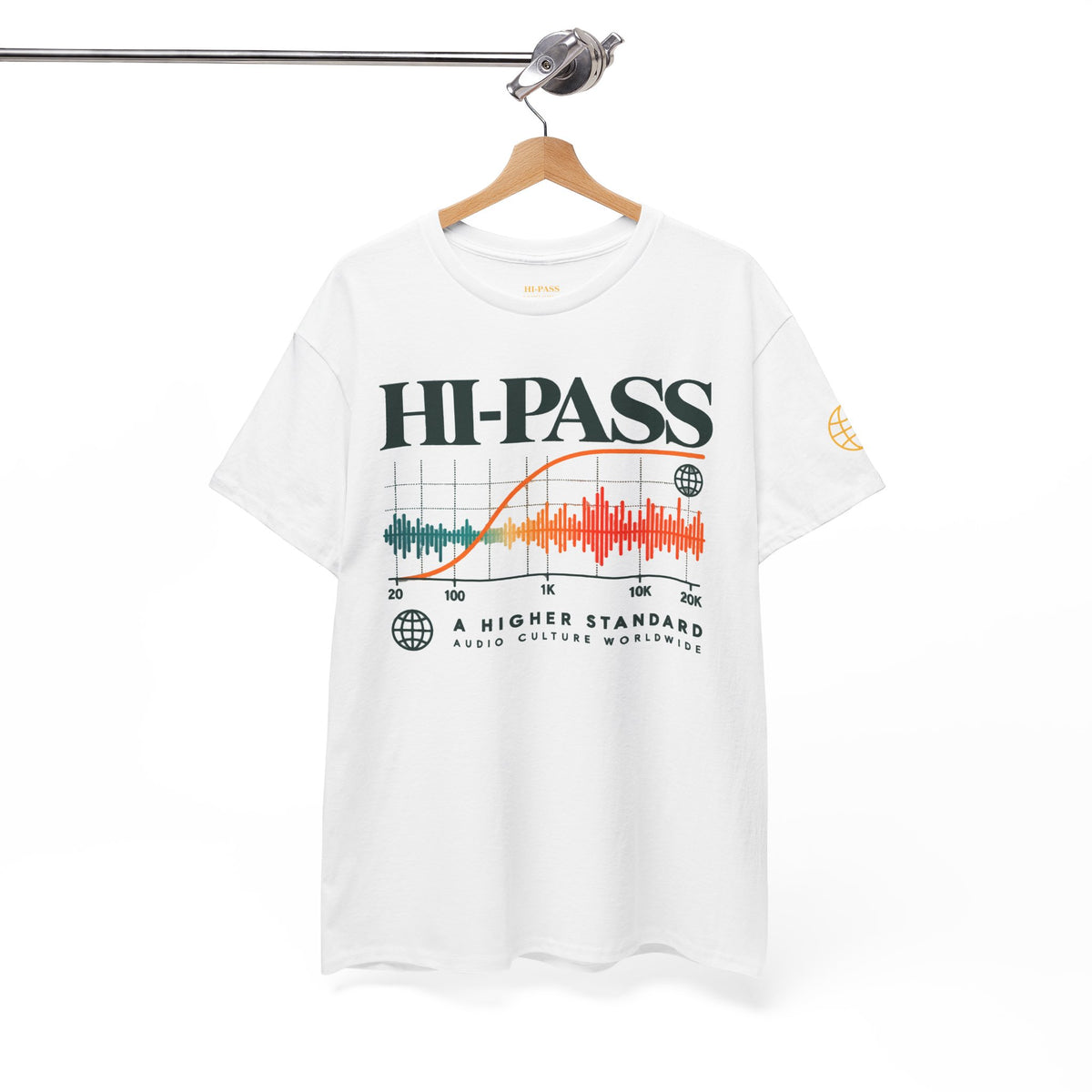 Hi-Pass Audio Tee — 'Cut the Noise, Keep the Essentials' Soundwave Graphic T-Shirt