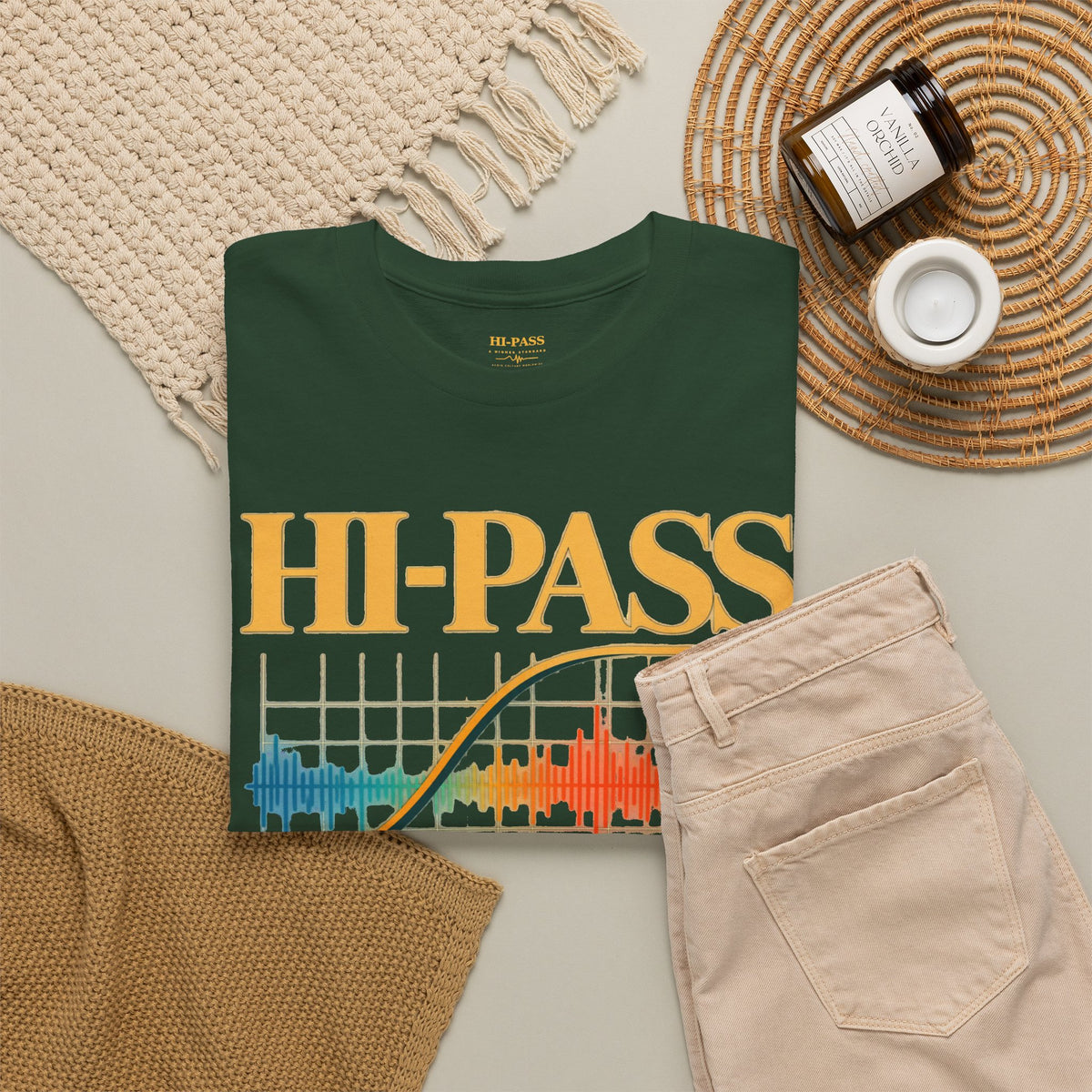 Hi-Pass Audio Tee — 'Cut the Noise, Keep the Essentials' Soundwave Graphic T-Shirt