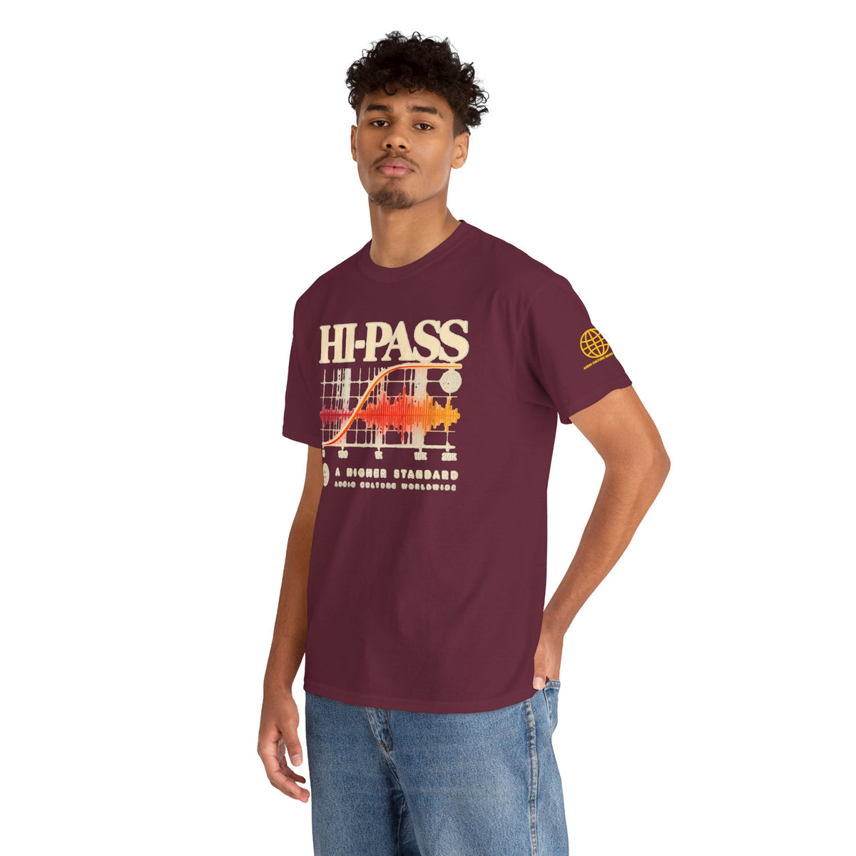 Hi-Pass Audio Tee — 'Cut the Noise, Keep the Essentials' Soundwave Graphic T-Shirt