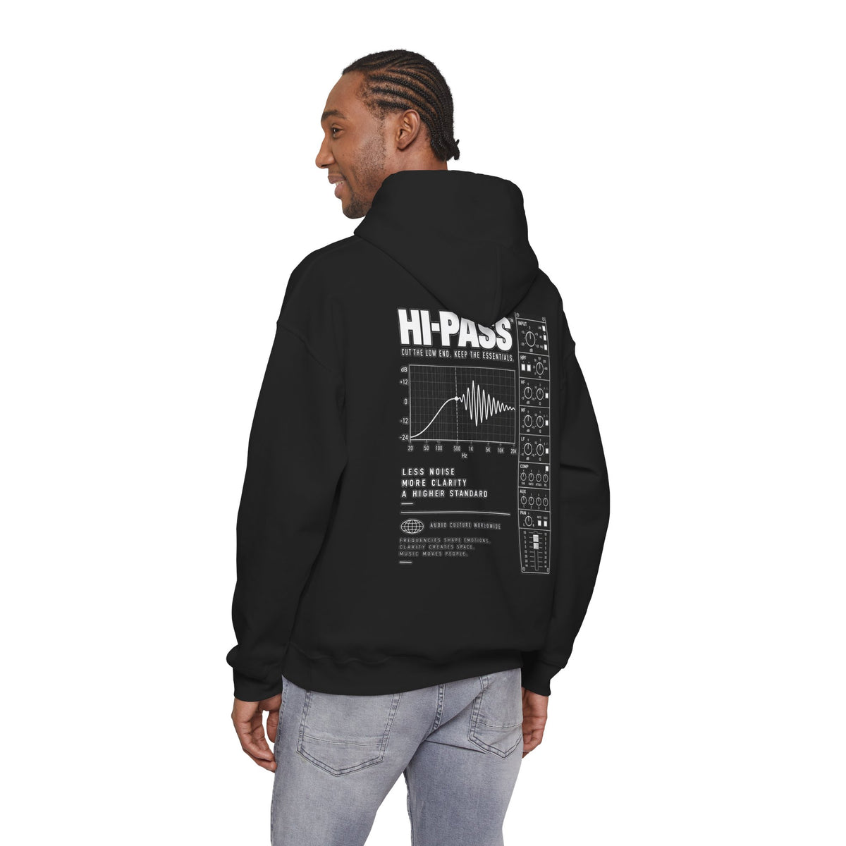 Hi‑Pass Filter Hoodie — Audio Engineer Synthwave Pullover
