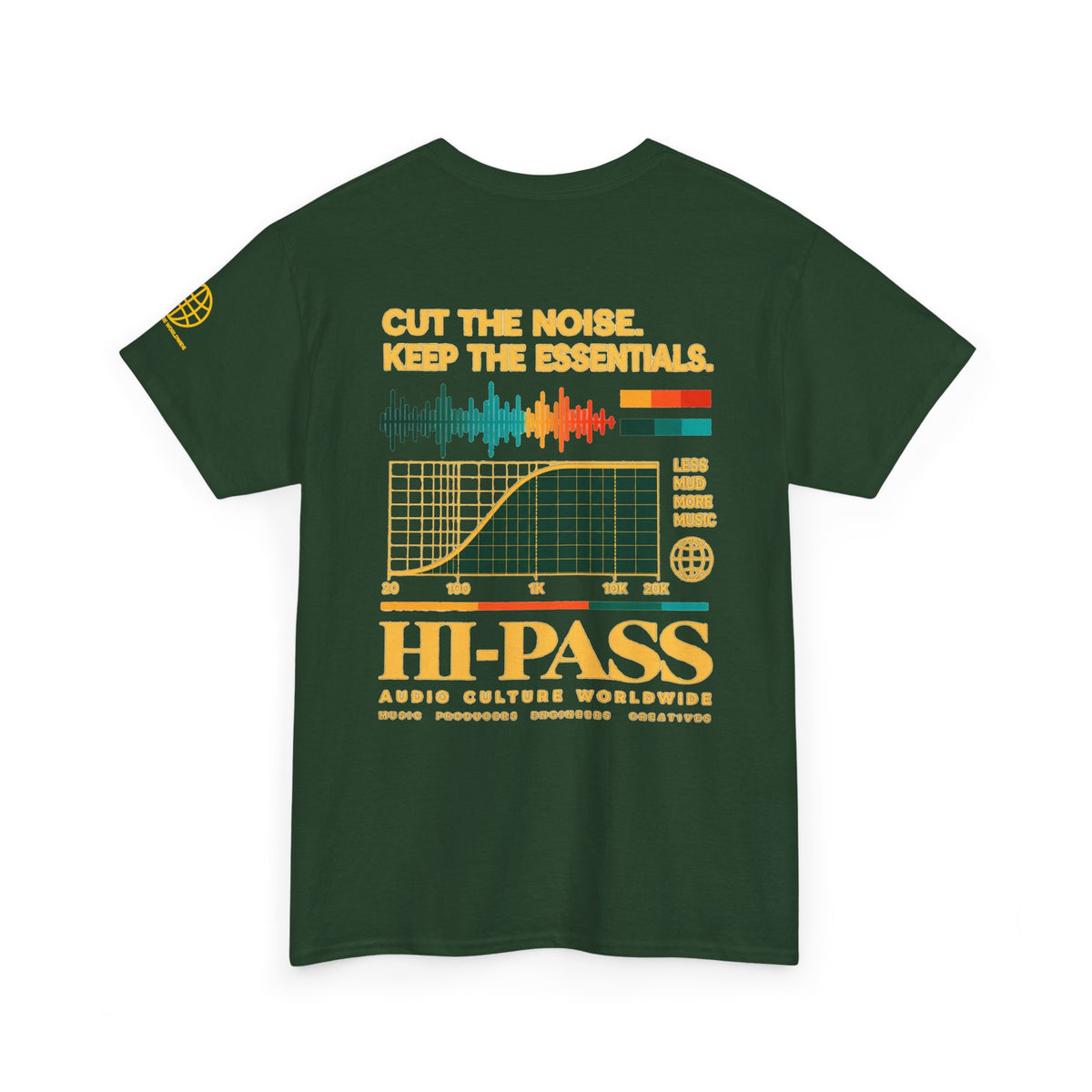 Hi-Pass Audio Tee — 'Cut the Noise, Keep the Essentials' Soundwave Graphic T-Shirt