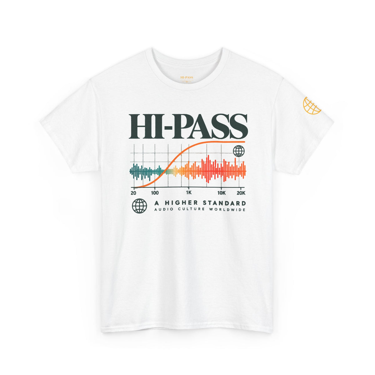 Hi-Pass Audio Tee — 'Cut the Noise, Keep the Essentials' Soundwave Graphic T-Shirt