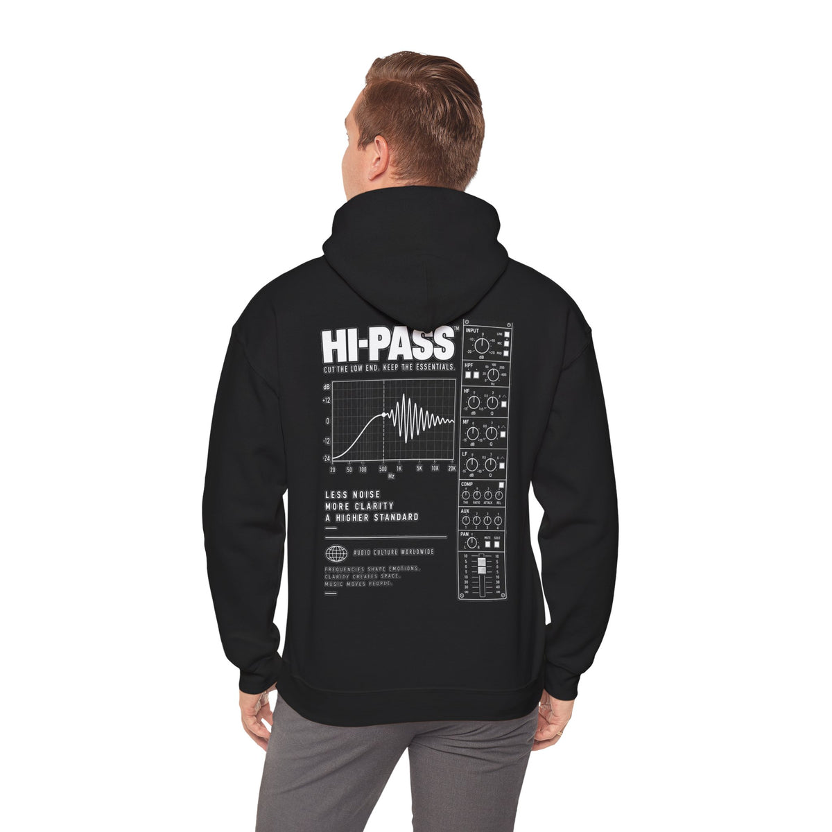Hi‑Pass Filter Hoodie — Audio Engineer Synthwave Pullover